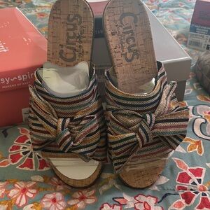 Circus by Sam Edelman Women's Multicolor Bow Slide Sandals